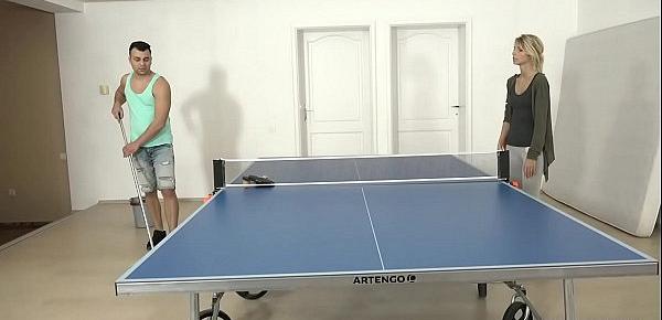  Skinny teen gets fucked on the ping pong table